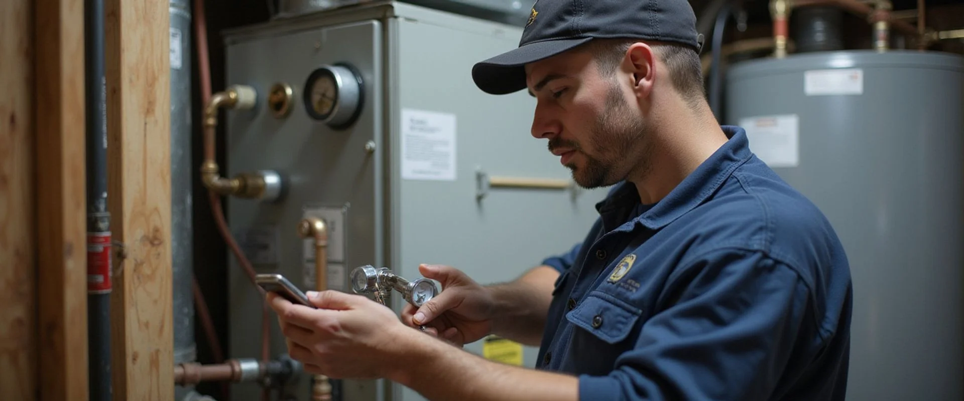 Best HVAC Toronto technician performing annual furnace maintenance in a Toronto basement